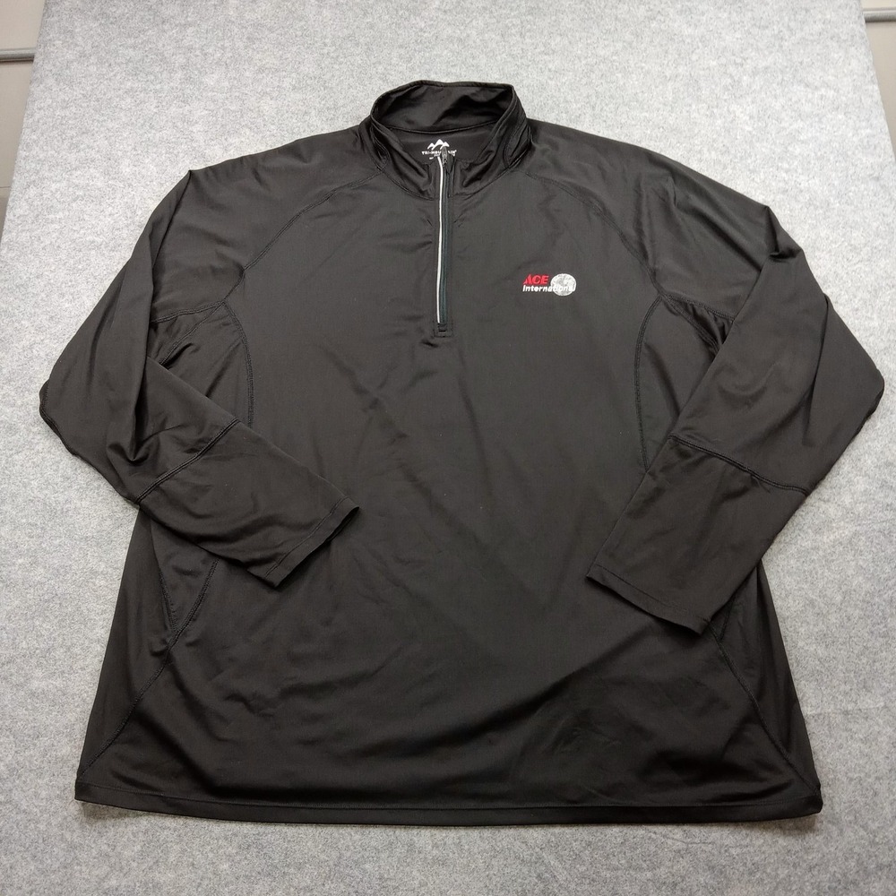 Tri-Mountain Pullover Mens 2XL Black Quarter Zip Ace‎ Hardwear International